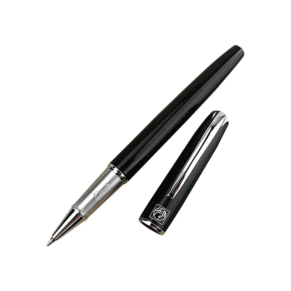 Bolígrafos Rollerball de firma de oficina de negocios de acero inoxidable de calidad de lujo, suministros de papelería para estudiantes de nueva escuela, bolígrafo