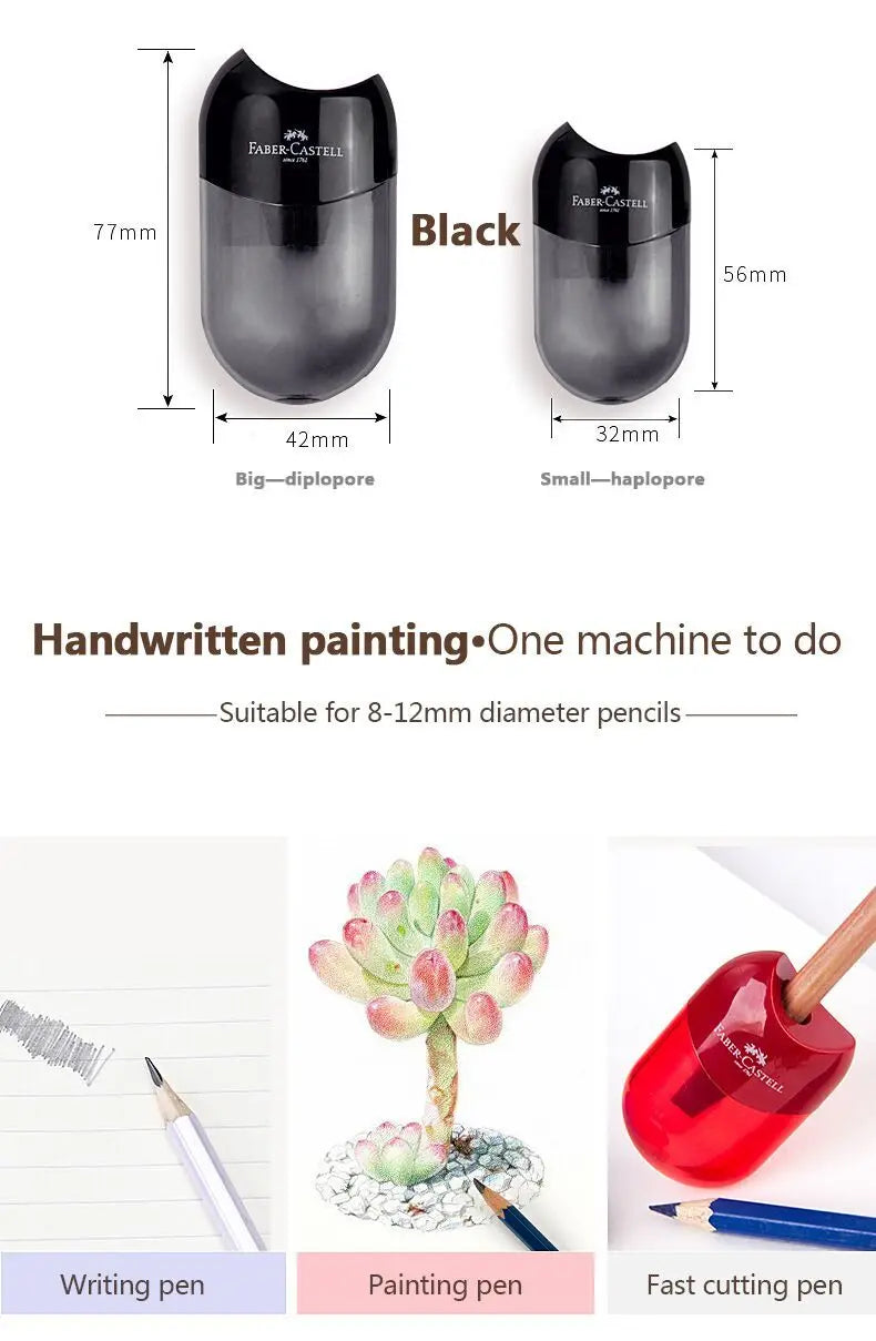 Faber Castell-Sacapuntas Kawaii para niños, Sacapuntas de un solo/doble agujero, material escolar para la vuelta a la escuela