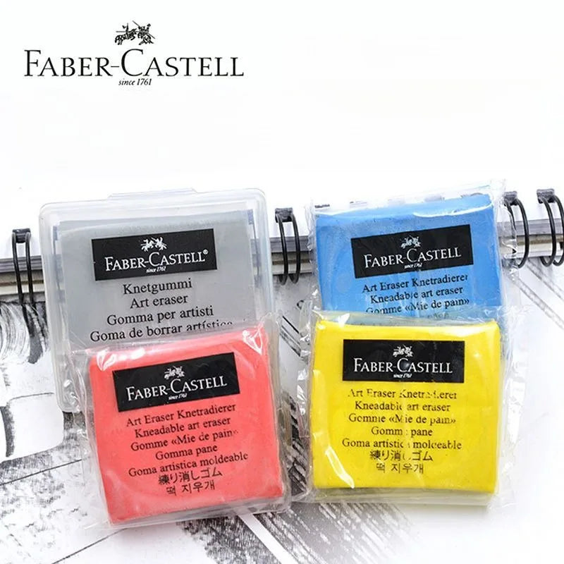 Faber-Castell-goma de plasticidad, borrador de arte suave, toallita para resaltar, goma amasada para arte, diseño de dibujo, papelería