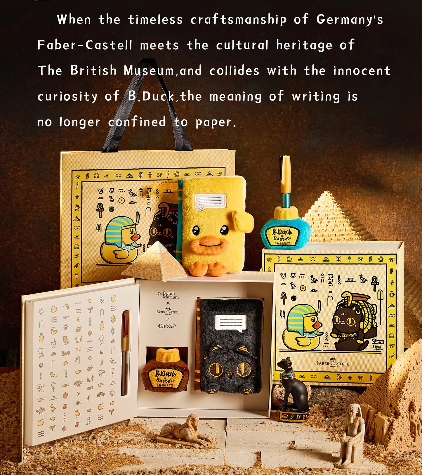 Pluma estilográfica Faber-Castell LOOM Museo Británico x B.Duck Caja de regalo de edición limitada – Lindo juego de bolígrafo de escritura