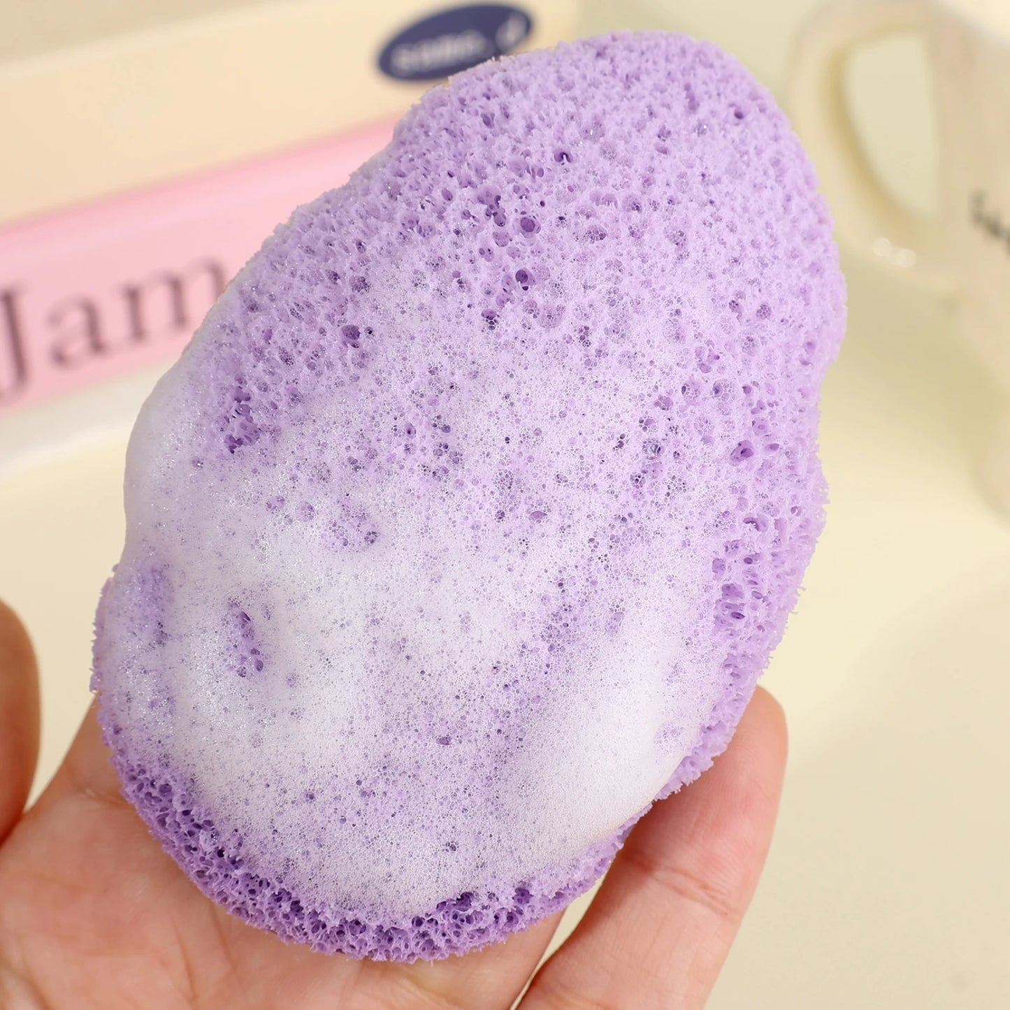 Esponja de limpieza exfoliante para lavado de cara, eliminador de espinillas, herramienta de espuma para maquillaje, limpieza profunda de poros, cuidado de la piel, 1-3 uds.