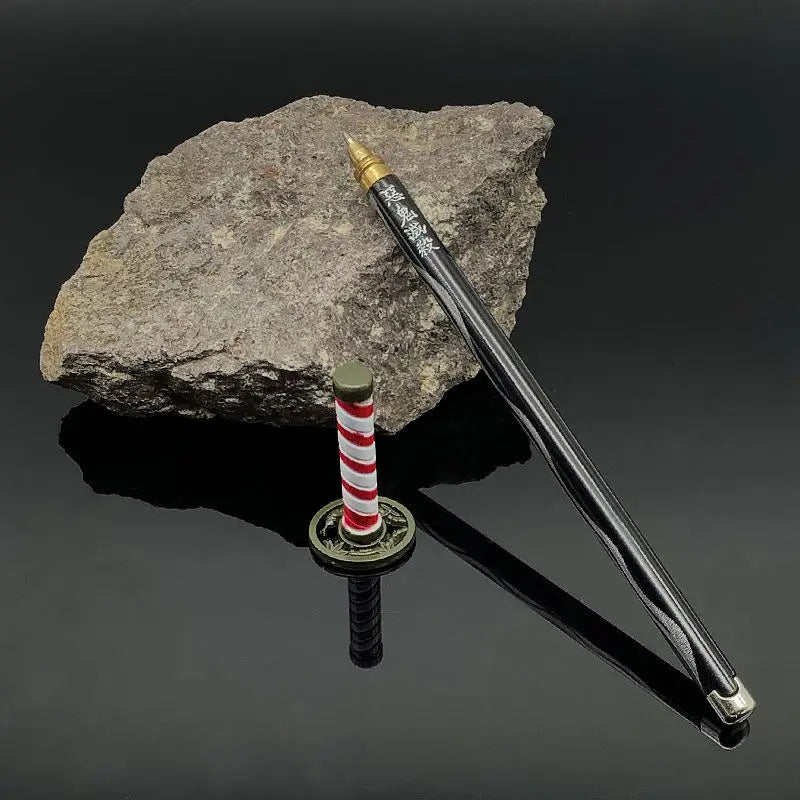 Bolígrafos de Gel Demon Slayer Nichirin Blade, bolígrafo de firma de Metal de Anime de 0,5mm, papelería negra, suministros escolares y de oficina, regalo de escritura