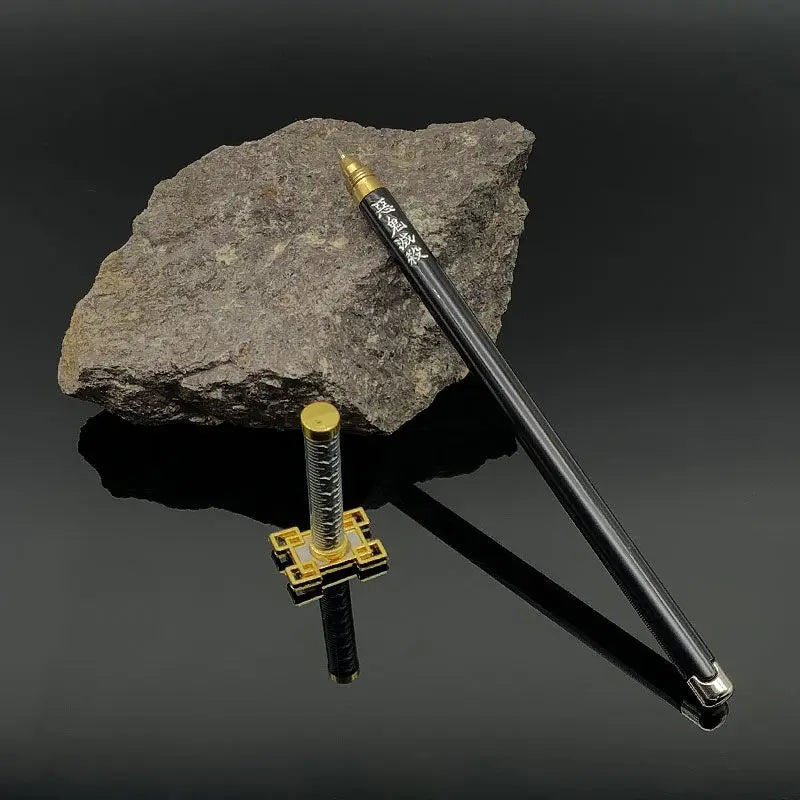Bolígrafos de Gel Demon Slayer Nichirin Blade, bolígrafo de firma de Metal de Anime de 0,5mm, papelería negra, suministros escolares y de oficina, regalo de escritura