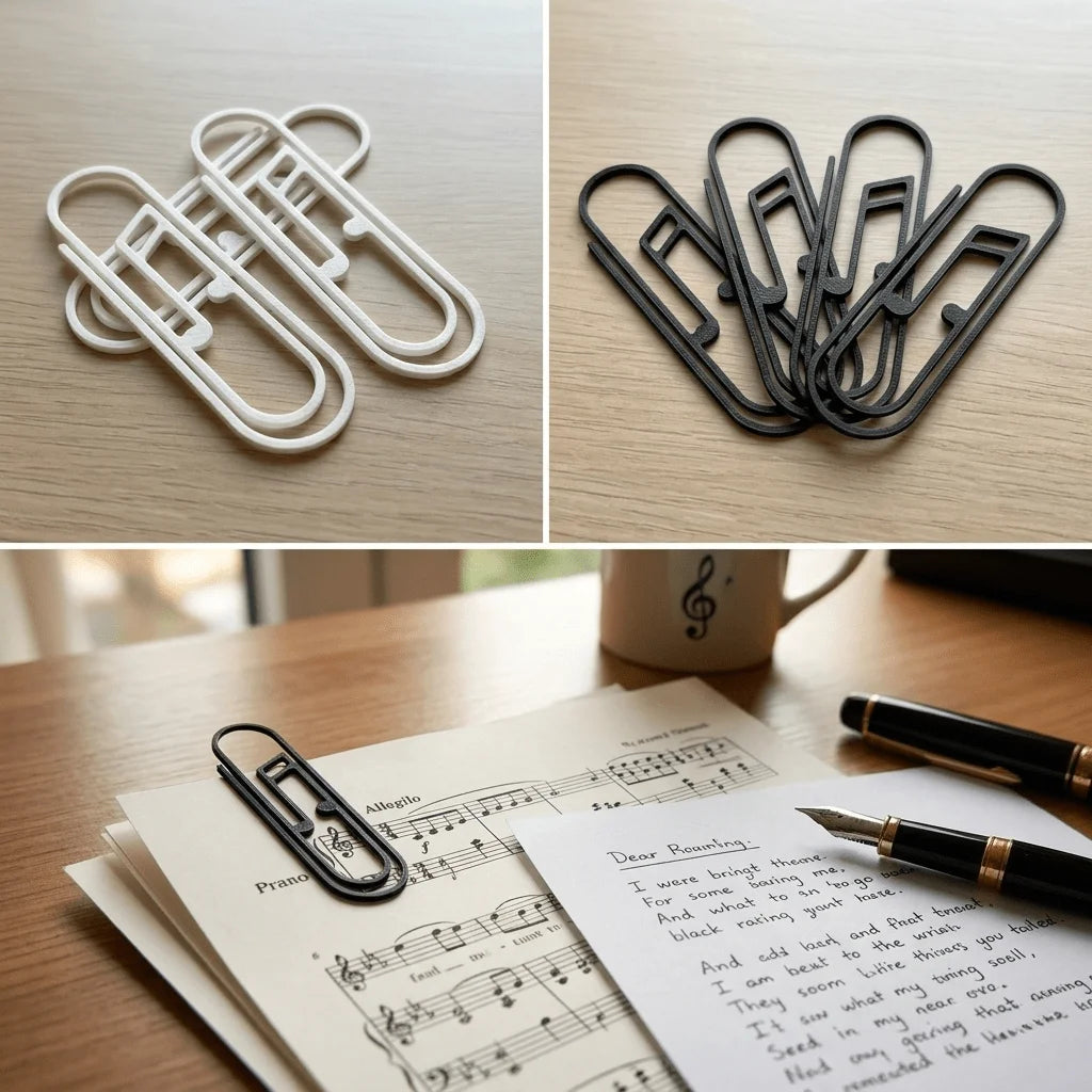 4 marcapáginas con notas musicales y partituras, adecuados para oficinas y estudios, diseño musical elegante, adecuados para libros y partituras