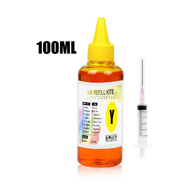 Kit de tinta de tinte Universal BK C M Y, 100ml, Compatible con HP, Canon, Epson, Brother, cartuchos de tanque de impresora de inyección de tinta de escritorio, CISS