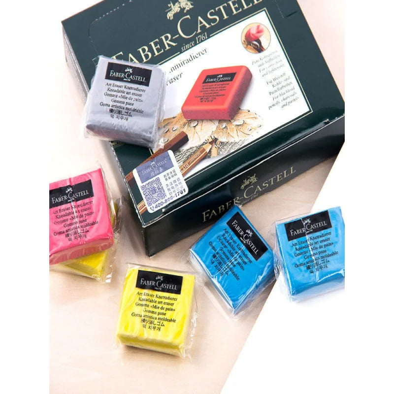Faber-Castell-goma de plasticidad, borrador de arte suave, toallita para resaltar, goma amasada para arte, diseño de dibujo, papelería