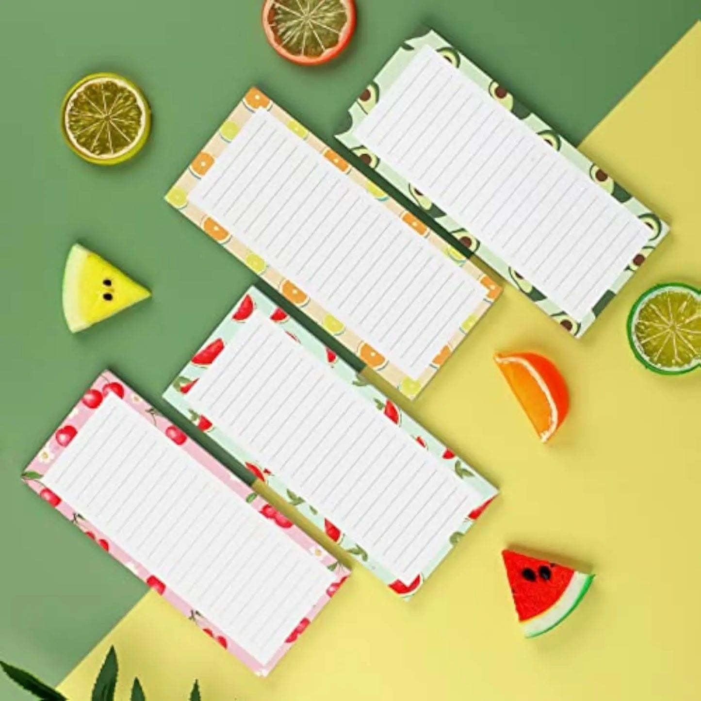 Bview Art 4 libros (200 piezas) Bloc de notas magnético rasgable - Pegatinas suaves para nevera con diseño de frutas para listas de compras y notas