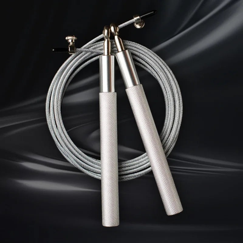 Cuerda para saltar de alambre de acero, equipo deportivo para fitness, rodamientos, cuerda para saltar, estudiantes de secundaria, entrenamiento de aleación de aluminio