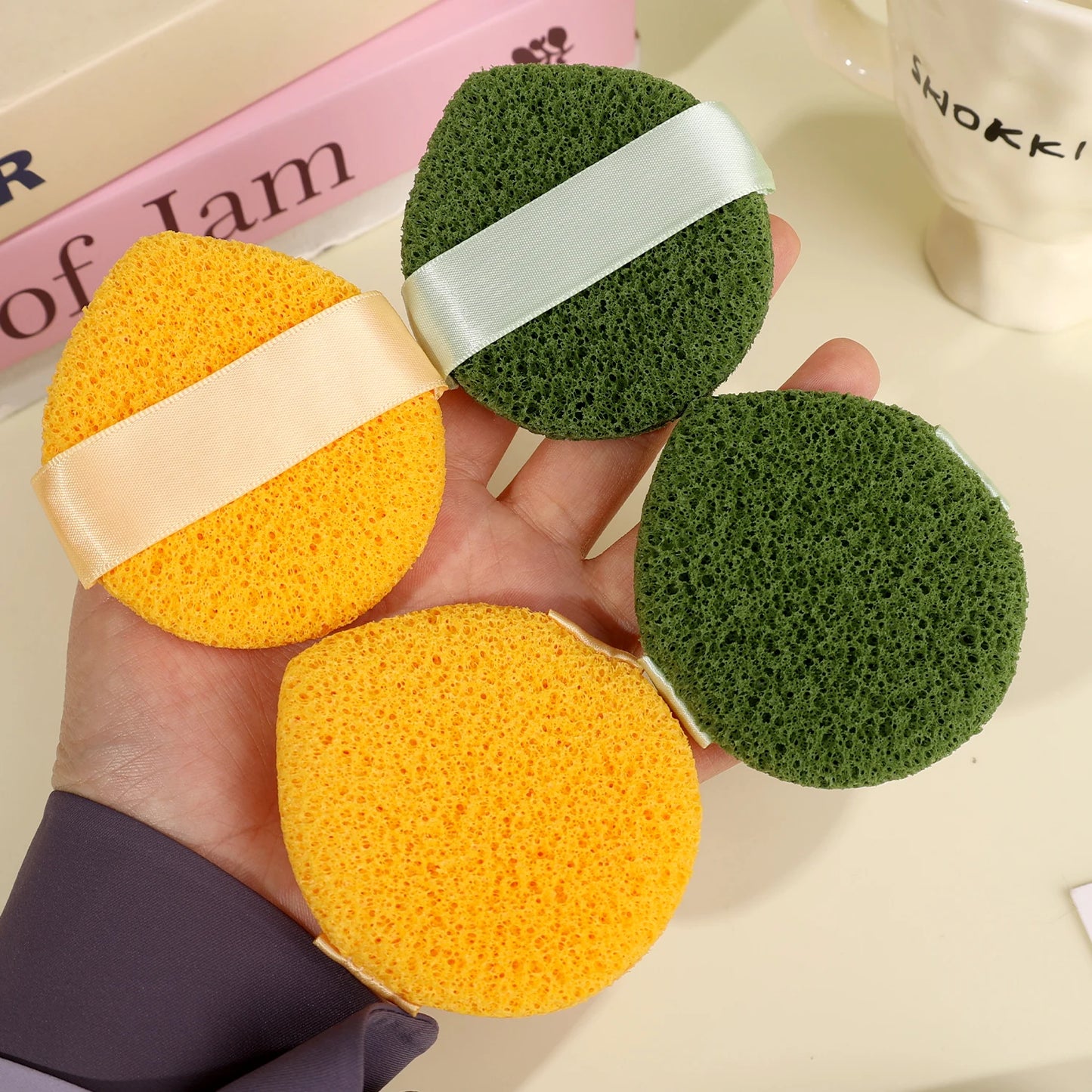 Esponja de limpieza exfoliante para lavado de cara, eliminador de espinillas, herramienta de espuma para maquillaje, limpieza profunda de poros, cuidado de la piel, 1-3 uds.