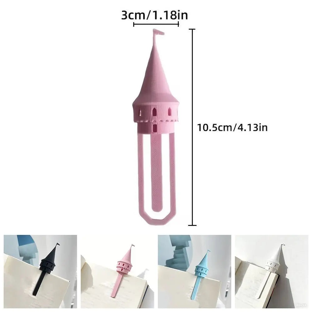 Adorables Marcadores de Libros con Forma de Castillo Mágico Impresos en 3D, Divertidos y Novedosos, Adornos Hechos a Mano, Herramienta de Lectura, Papelería de Oficina