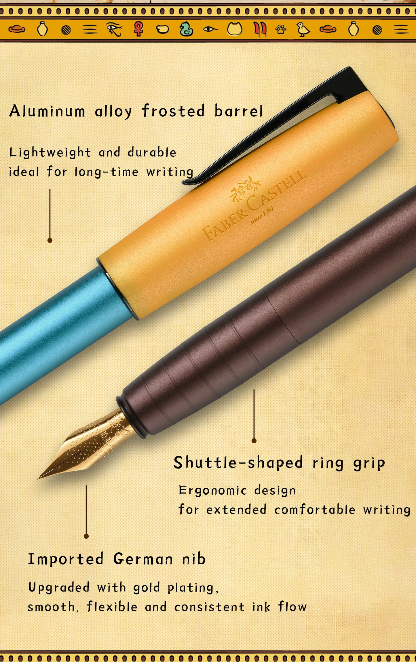 Pluma estilográfica Faber-Castell LOOM Museo Británico x B.Duck Caja de regalo de edición limitada – Lindo juego de bolígrafo de escritura
