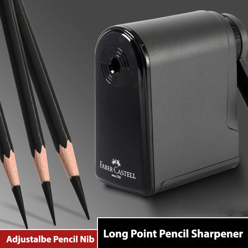 Faber Castell-Sacapuntas de Punta larga para artistas, Manual para arte, lápices de carbón, dibujo, bocetos, puntos ajustables