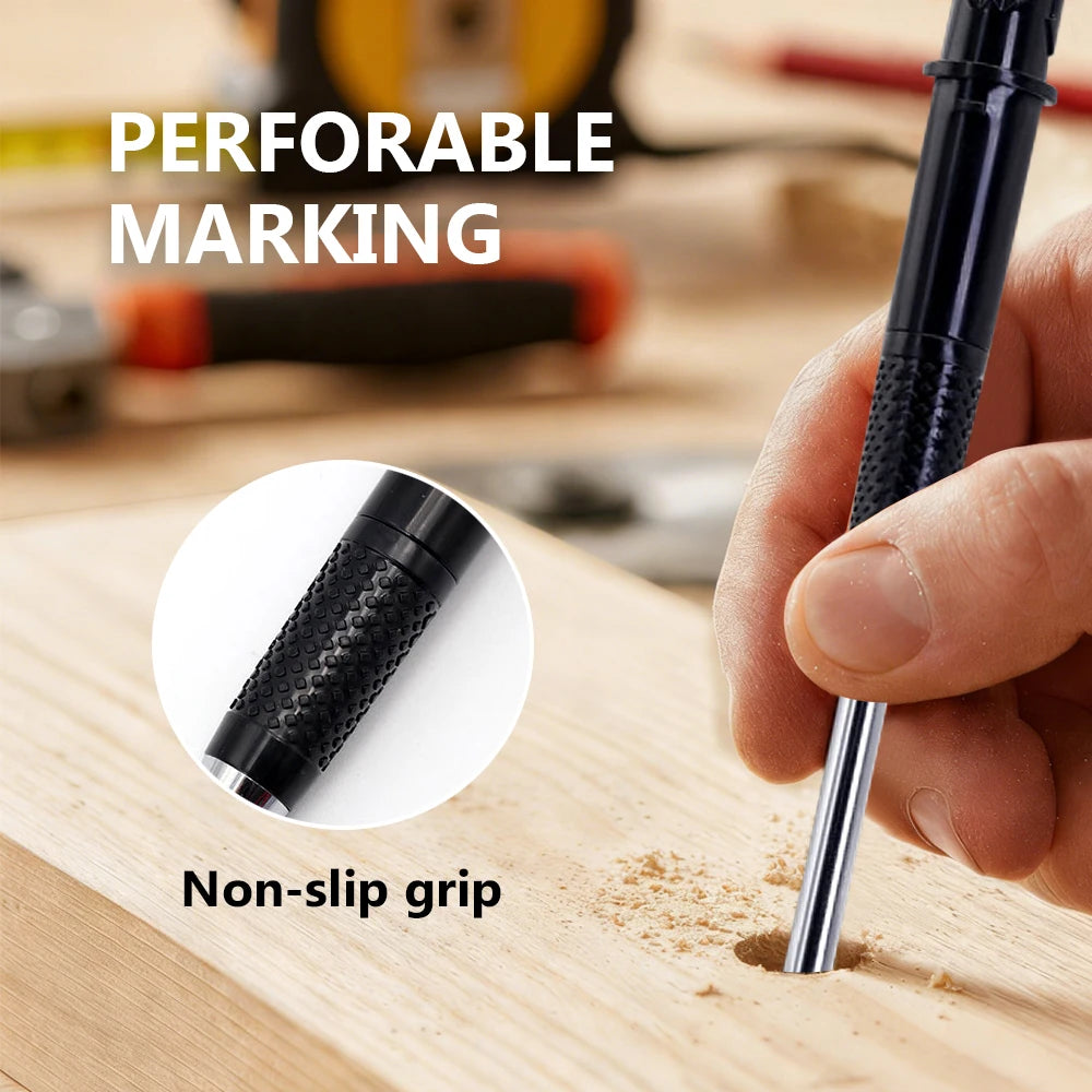 Nuevo Juego de Lápices de Carpintero Creativos de 55 mm de Largo con 50 Recambios de Mina, Lápiz de Marcado para Trabajos en Madera de 2.8 mm, Herramienta de Dibujo para Arquitectos