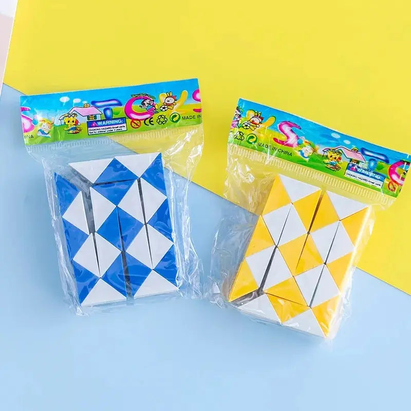 10 Uds. De regla mágica plegable de serpiente, rompecabezas, cubo antiestrés, juguete educativo, recuerdos de fiesta de cumpleaños para niños, bolsas de regalos, recompensa escolar de 21CM