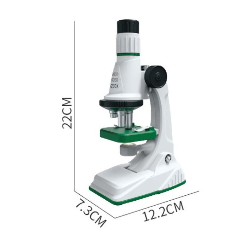 Kit de microscopio para niños, lupa portátil 200X-1200x, vástago de ciencia biológica, juguete, microscopio de bolsillo educativo escolar con luz LED