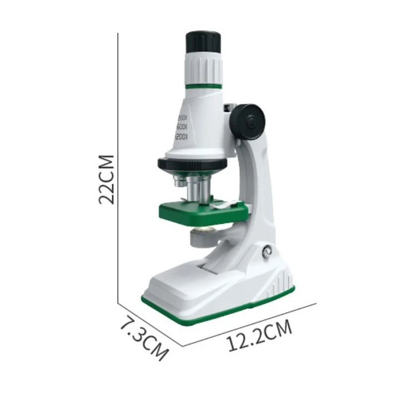 Kit de microscopio para niños, lupa portátil 200X-1200x, vástago de ciencia biológica, juguete, microscopio de bolsillo educativo escolar con luz LED