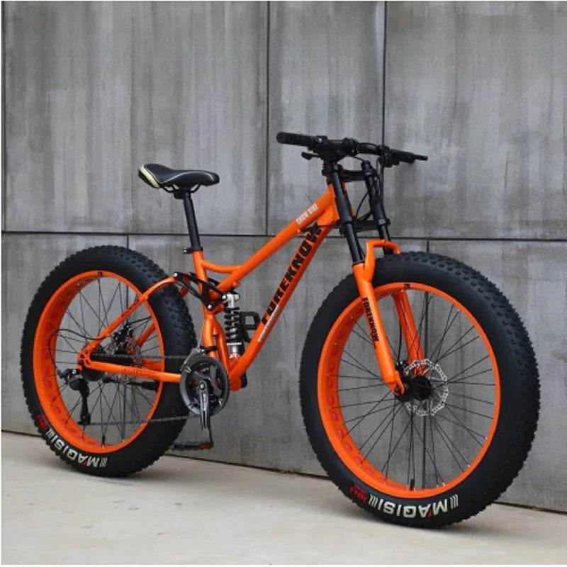 Bicicleta de montaña todoterreno 4.0 de velocidad variable con neumáticos ultraanchos y bicicletas para adultos que absorben los golpes