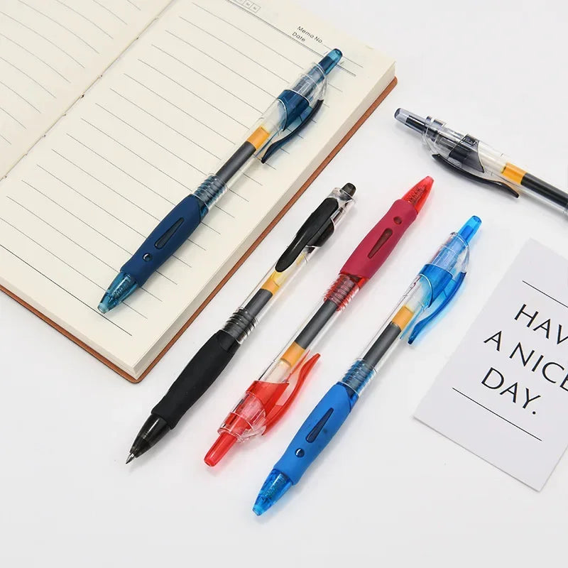 Juego de bolígrafos de Gel retráctiles, bolígrafo de tinta negra/roja/azul para recambios de escritura, accesorios de oficina, suministros escolares, papelería, 13/30 Uds.