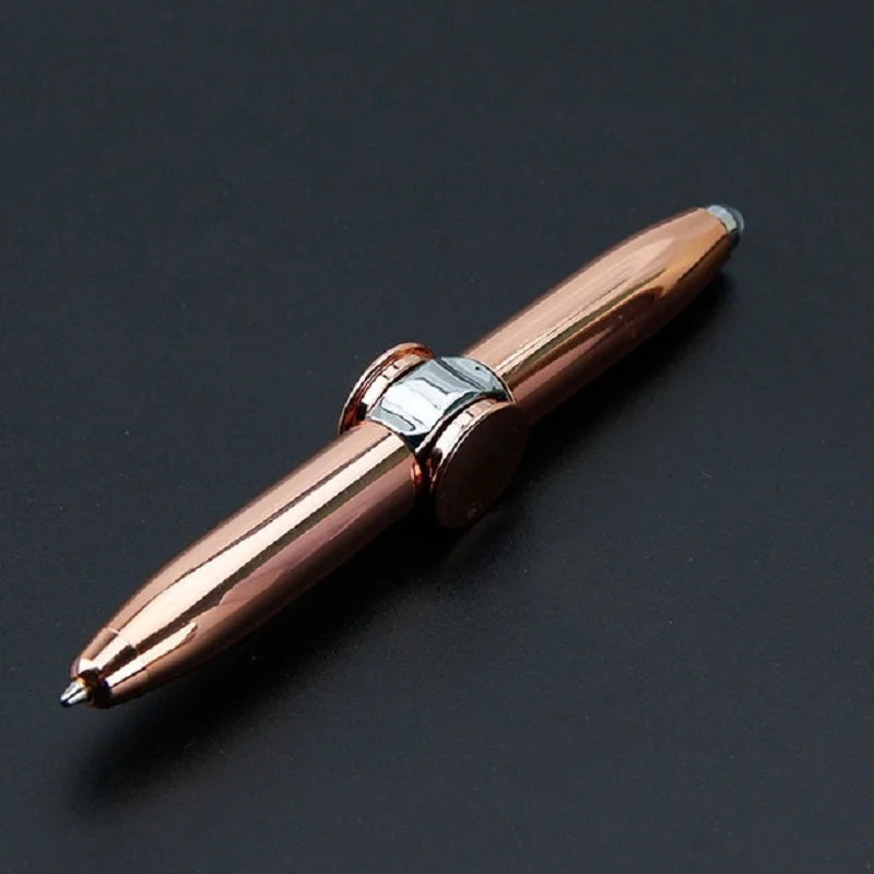 Bolígrafo LED multifunción creativo, giroscopio giratorio de descompresión, bolígrafo de Metal, suministros escolares de oficina a la moda, bolígrafos de escritura