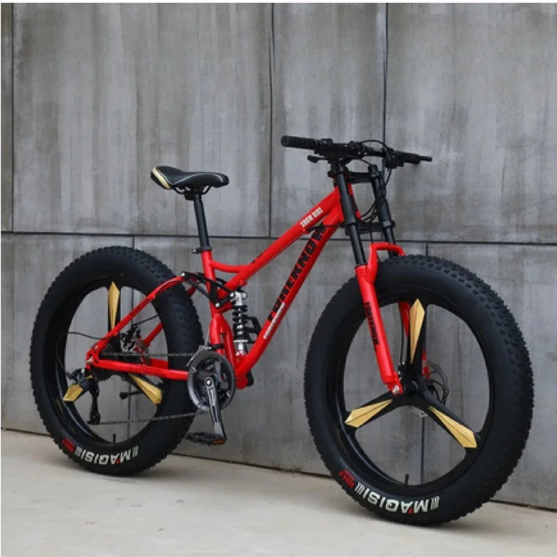 Bicicleta de montaña todoterreno 4.0 de velocidad variable con neumáticos ultraanchos y bicicletas para adultos que absorben los golpes
