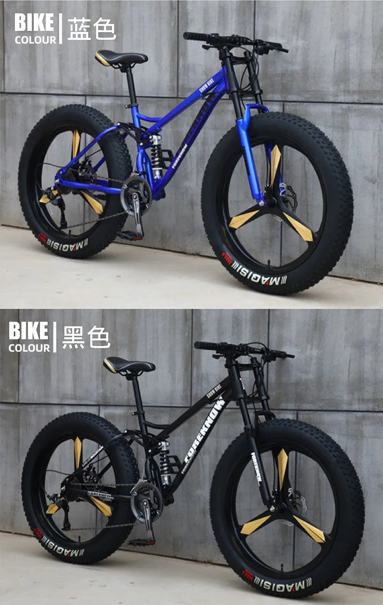 Bicicleta de montaña todoterreno 4.0 de velocidad variable con neumáticos ultraanchos y bicicletas para adultos que absorben los golpes