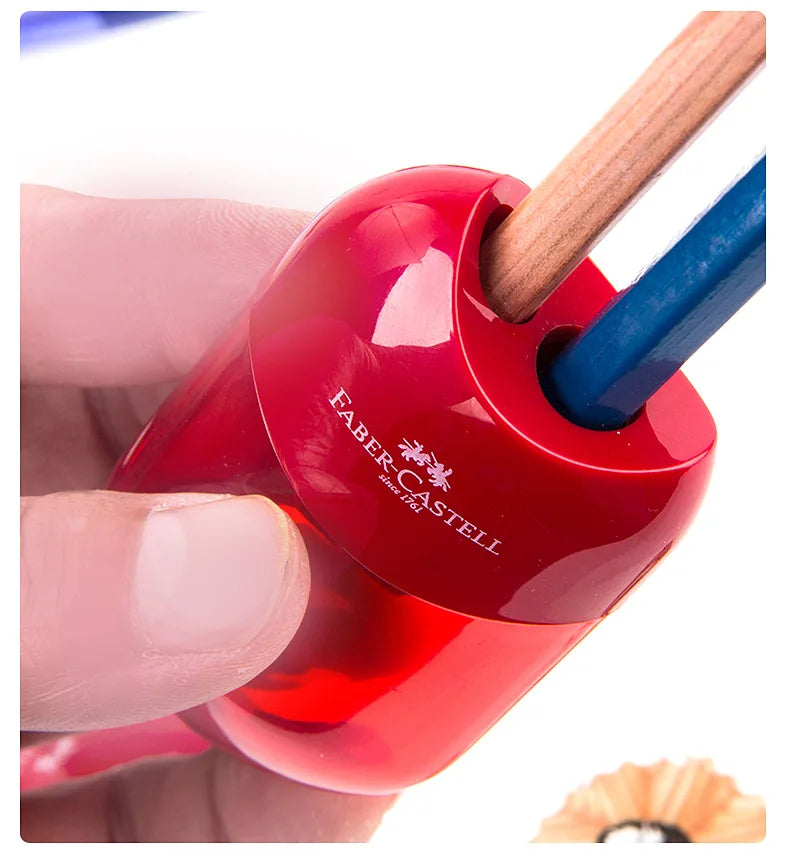 Faber Castell-Sacapuntas Kawaii para niños, Sacapuntas de un solo/doble agujero, material escolar para la vuelta a la escuela