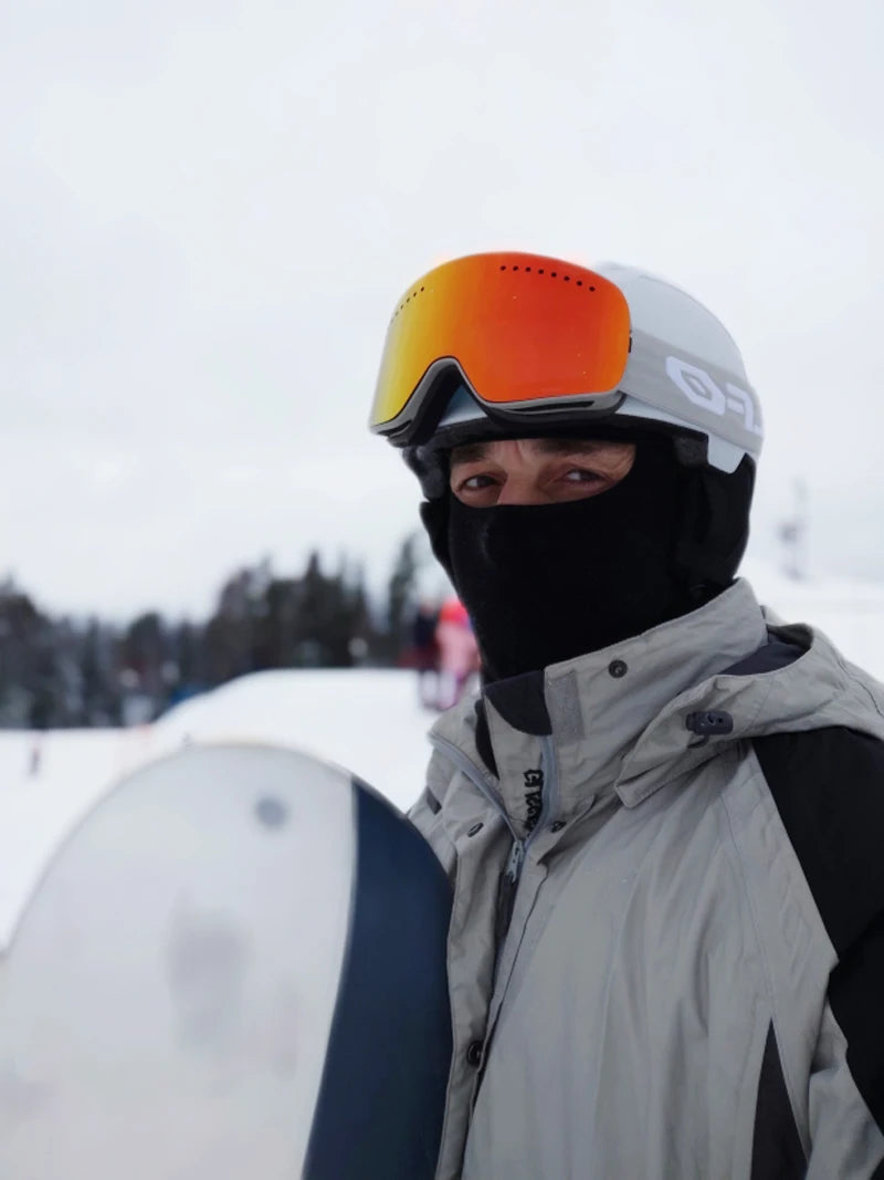 Gafas de esquí con lentes magnéticas de doble capa, máscaras antiniebla UV400, gafas de Snowboard, gafas de esquí para hombres y mujeres con estuche y lente