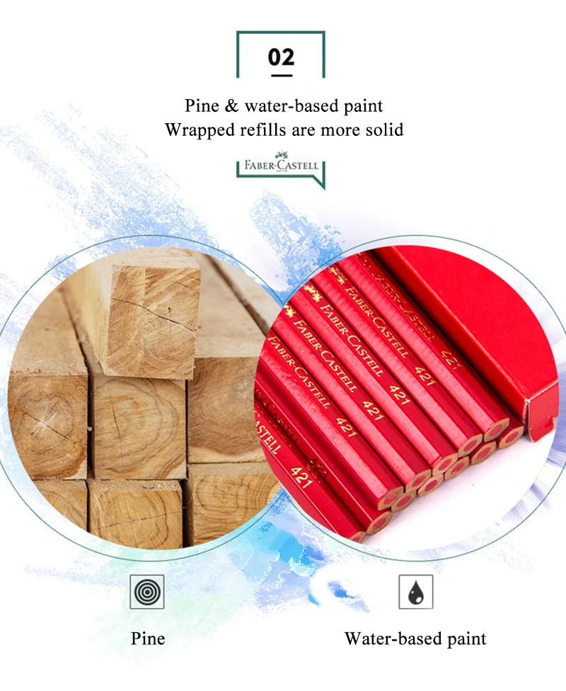 Lápices de acuarela profesionales Faber Castell, lápices de colores solubles en agua para artistas, dibujo, bocetos, pintura, suministros de arte