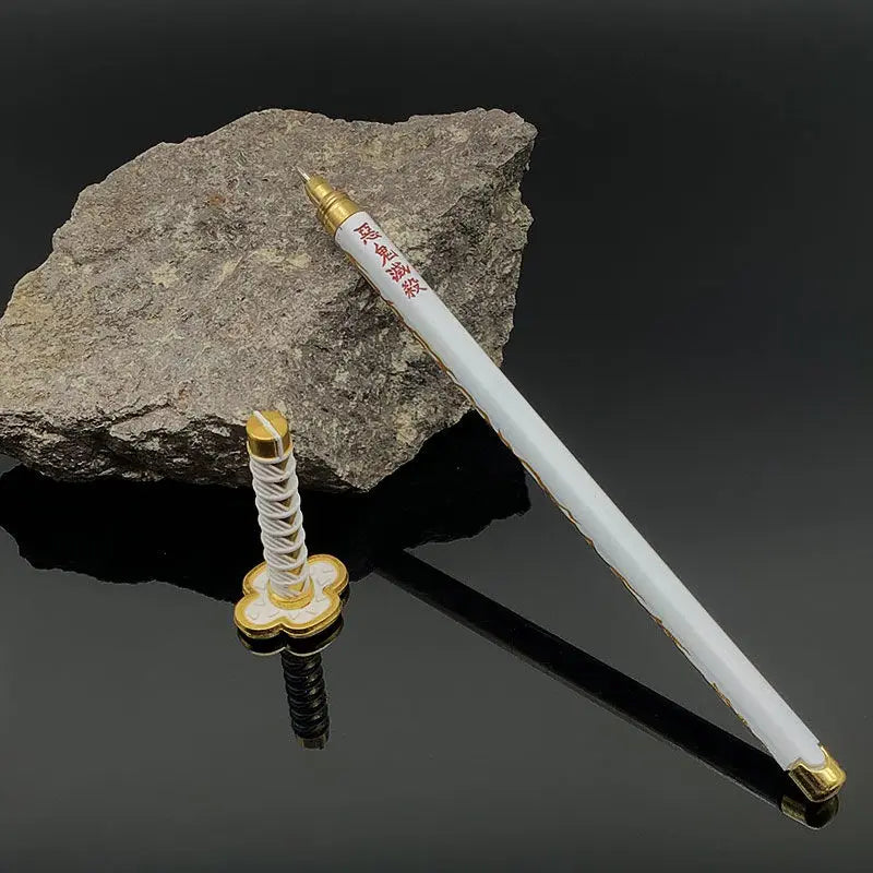 Bolígrafos de Gel Demon Slayer Nichirin Blade, bolígrafo de firma de Metal de Anime de 0,5mm, papelería negra, suministros escolares y de oficina, regalo de escritura