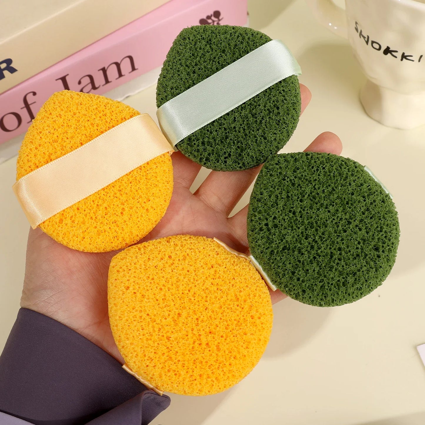 Esponja de limpieza exfoliante para lavado de cara, eliminador de espinillas, herramienta de espuma para maquillaje, limpieza profunda de poros, cuidado de la piel, 1-3 uds.