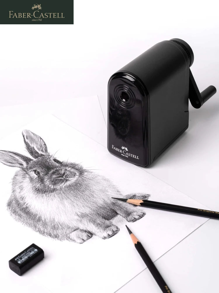 Faber Castell-Sacapuntas de Punta larga para artistas, Manual para arte, lápices de carbón, dibujo, bocetos, puntos ajustables