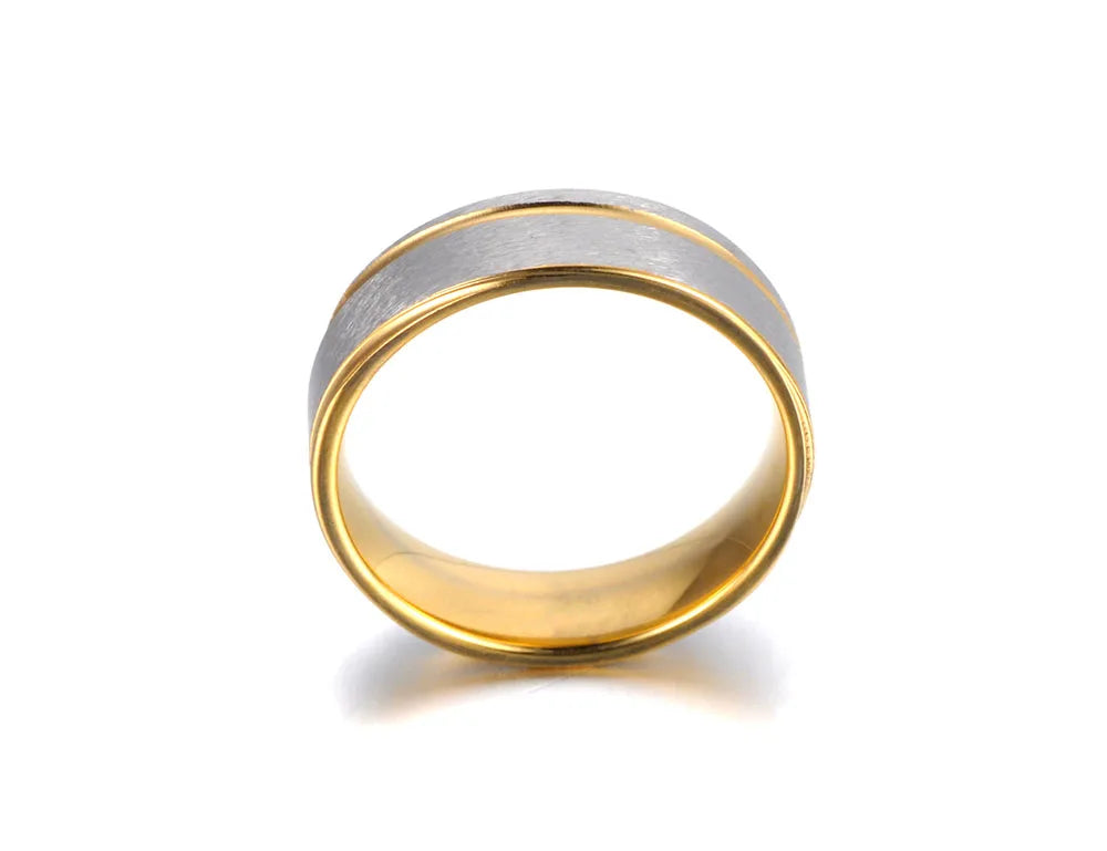 Lokaer-anillos de acero inoxidable para mujer y niña, sortija de boda de aniversario cepillado esmerilado, joyería Anneau R19038