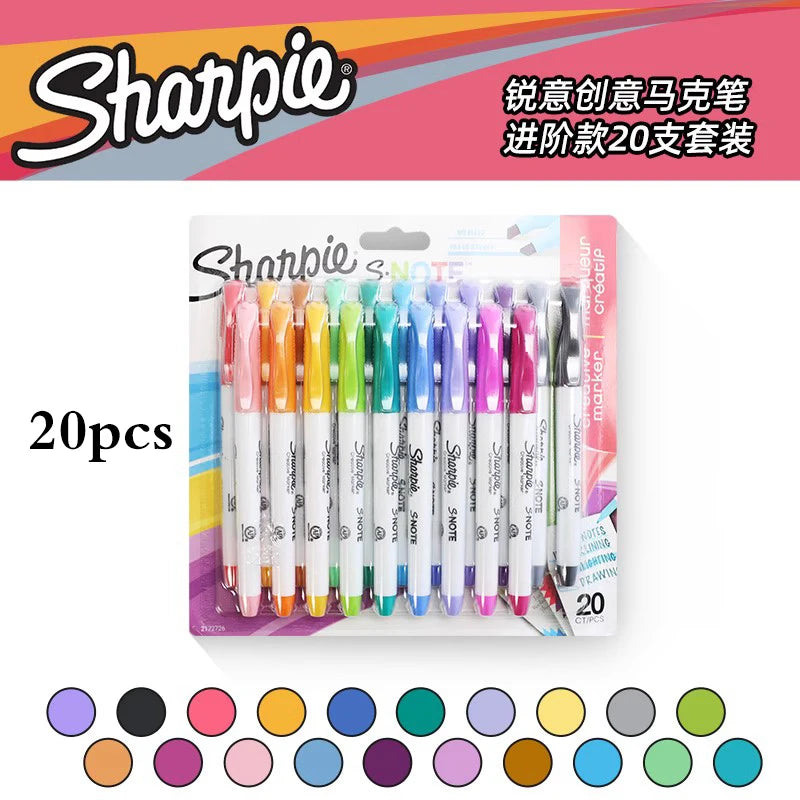 Rotuladores Sharpie, pinceles, resaltador de doble cabezal individual, secado rápido, suministros de arte de pintura de alta capacidad, papelería escolar