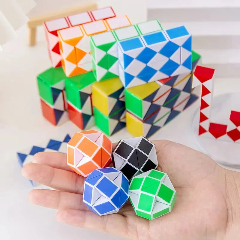 10 Uds. De regla mágica plegable de serpiente, rompecabezas, cubo antiestrés, juguete educativo, recuerdos de fiesta de cumpleaños para niños, bolsas de regalos, recompensa escolar de 21CM