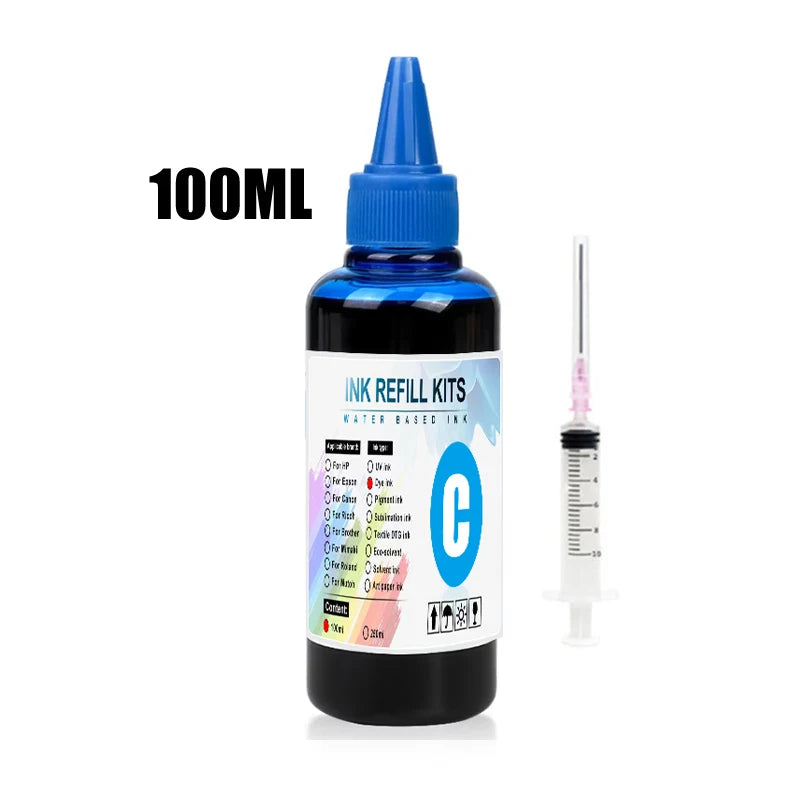 Kit de tinta de tinte Universal BK C M Y, 100ml, Compatible con HP, Canon, Epson, Brother, cartuchos de tanque de impresora de inyección de tinta de escritorio, CISS