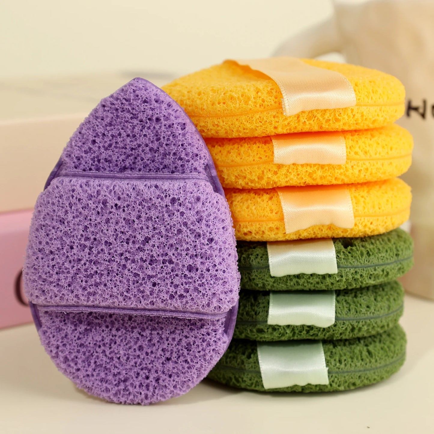 Esponja de limpieza exfoliante para lavado de cara, eliminador de espinillas, herramienta de espuma para maquillaje, limpieza profunda de poros, cuidado de la piel, 1-3 uds.