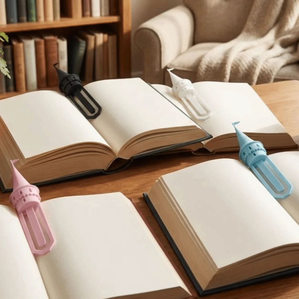 Adorables Marcadores de Libros con Forma de Castillo Mágico Impresos en 3D, Divertidos y Novedosos, Adornos Hechos a Mano, Herramienta de Lectura, Papelería de Oficina