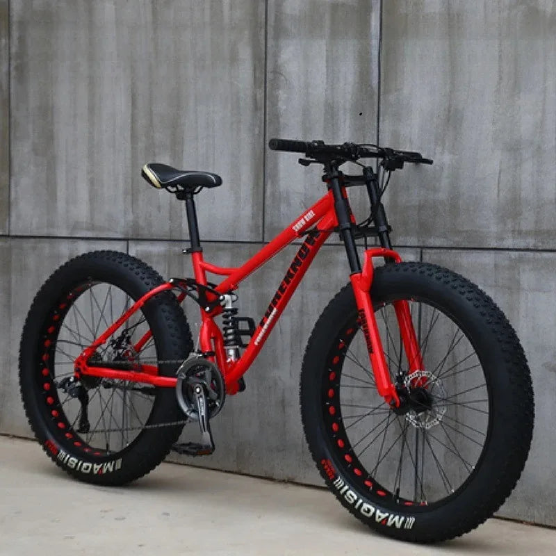Bicicleta de montaña todoterreno 4.0 de velocidad variable con neumáticos ultraanchos y bicicletas para adultos que absorben los golpes