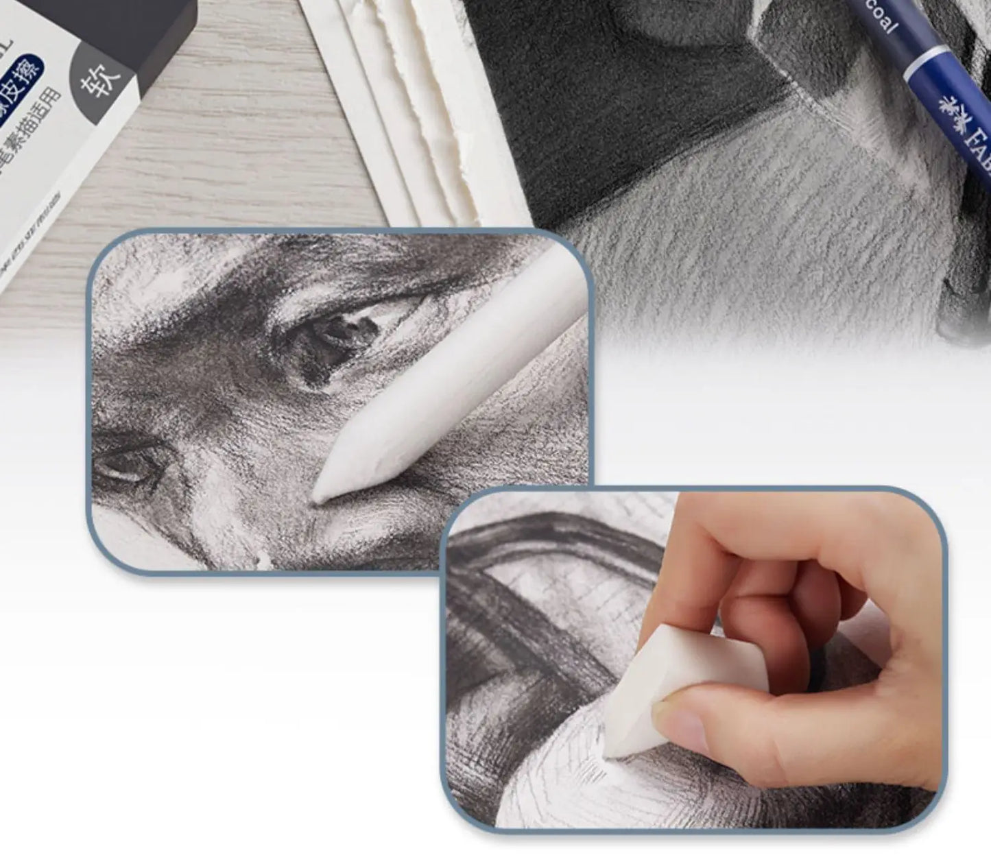 Juego de lápices de carbón profesionales Faber Castell, 5/12 piezas, lápices suaves, medianos y duros para dibujar, dibujar y sombrear