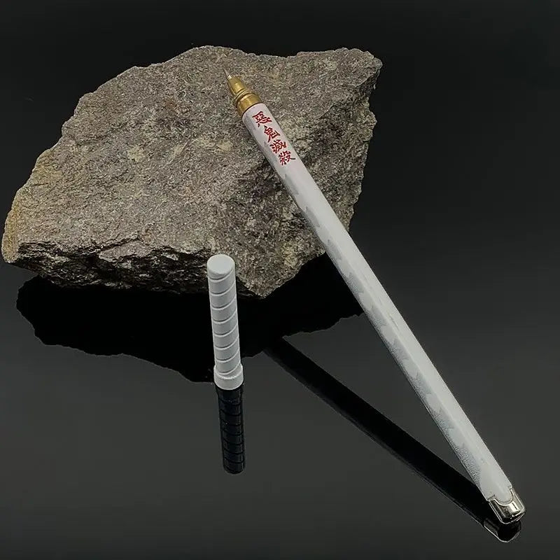 Bolígrafos de Gel Demon Slayer Nichirin Blade, bolígrafo de firma de Metal de Anime de 0,5mm, papelería negra, suministros escolares y de oficina, regalo de escritura