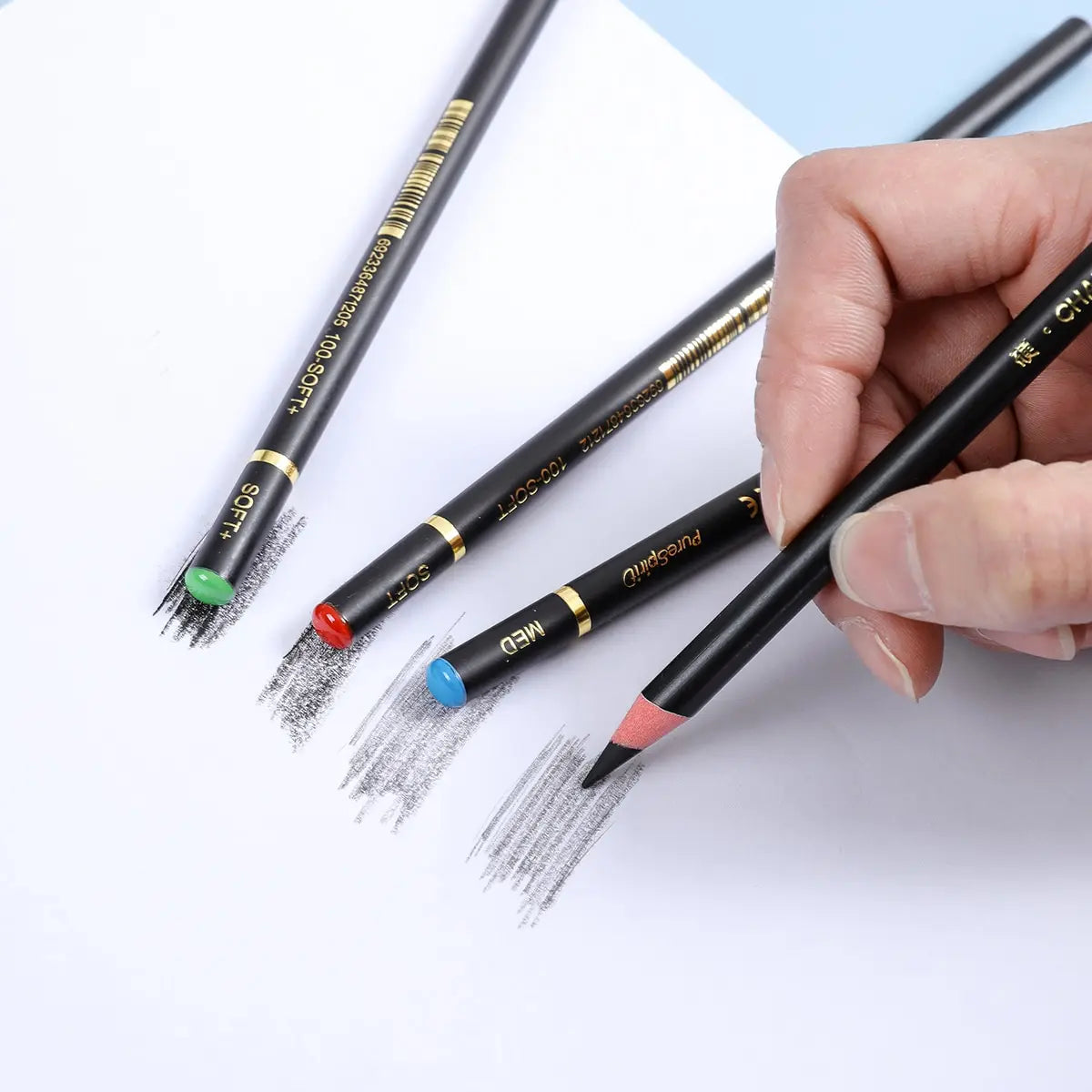12 lápices de carbón profesionales para dibujar, dibujar, sombrear, lápices de artista para principiantes y artistas