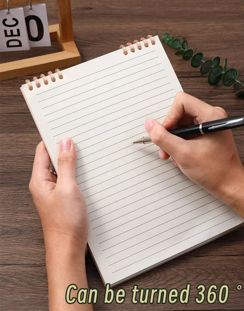 Cuaderno A5 de 60 Hojas Gruesas con Espiral, Hojas Sueltas con Páginas Rayadas para Estudiantes, Material de Oficina y Papelería Escolar