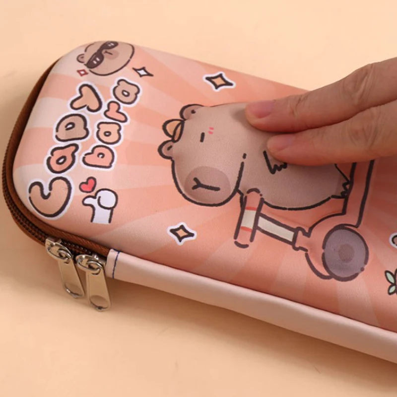 Estuche para lápices Capybara 3D, resistente a caídas, impermeable, útiles escolares para estudiantes, bolsa para bolígrafos multifunción de gran capacidad, papelería