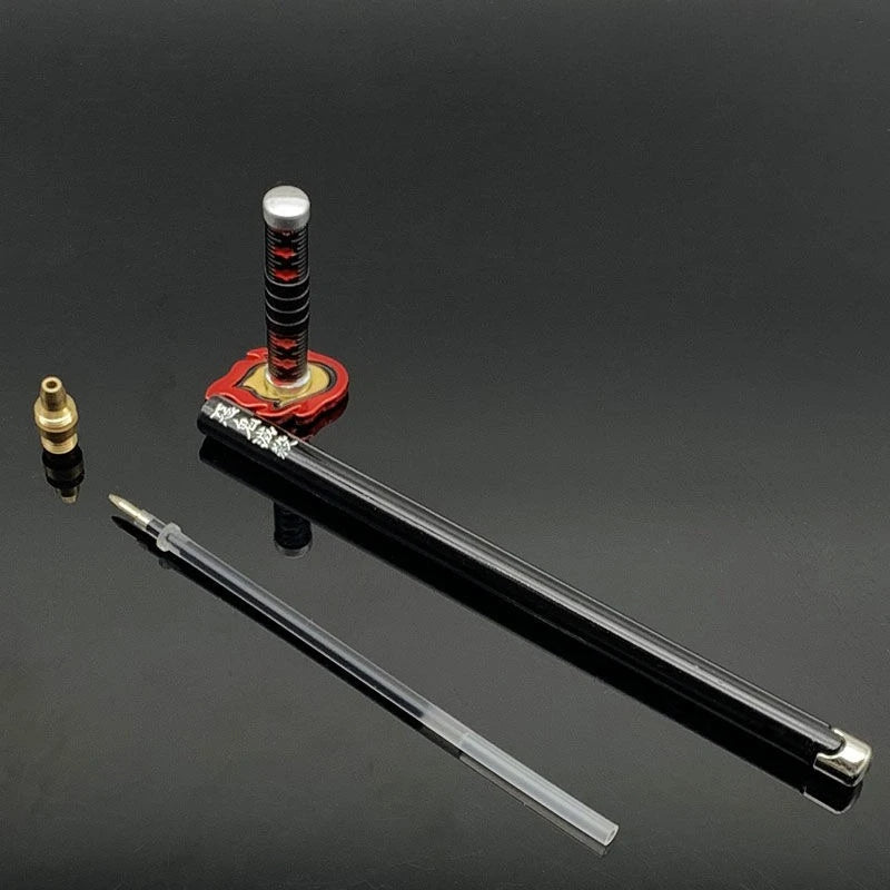 Bolígrafos de Gel Demon Slayer Nichirin Blade, bolígrafo de firma de Metal de Anime de 0,5mm, papelería negra, suministros escolares y de oficina, regalo de escritura