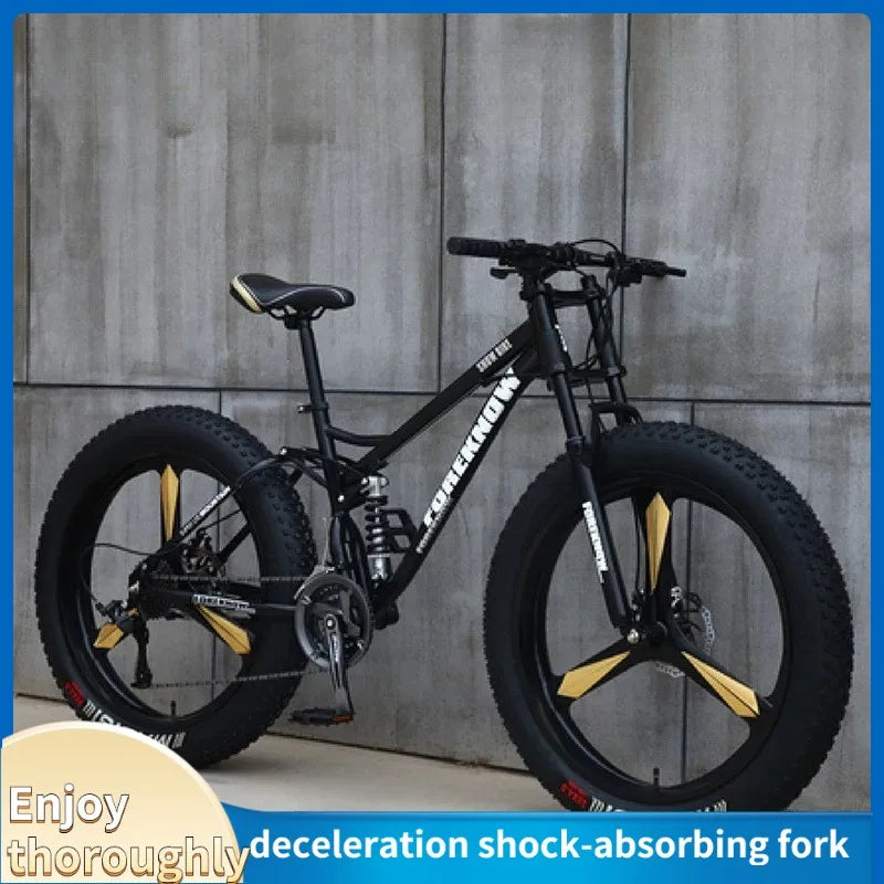Bicicleta de montaña todoterreno 4.0 de velocidad variable con neumáticos ultraanchos y bicicletas para adultos que absorben los golpes