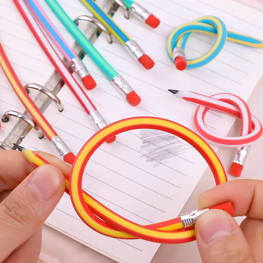 Lápiz mágico Flexible con goma de borrar para niños, papelería para estudiantes, suministros de oficina para la escuela, novedad creativa