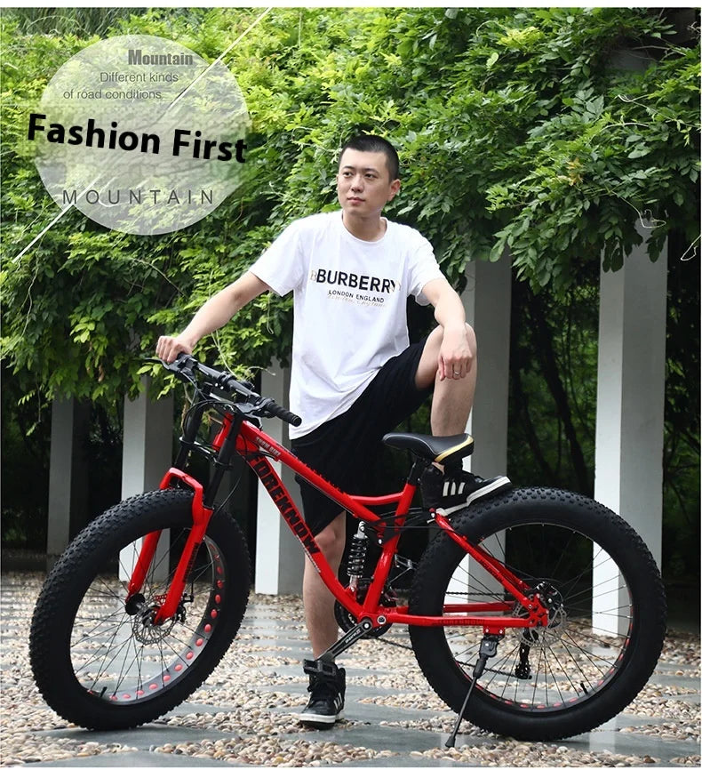 Bicicleta de Montaña todoterreno de velocidad Variable para playa, nieve, absorción de impacto, neumático Extra ancho 4,0 grande para adultos, bicicleta Unisex para estudiantes