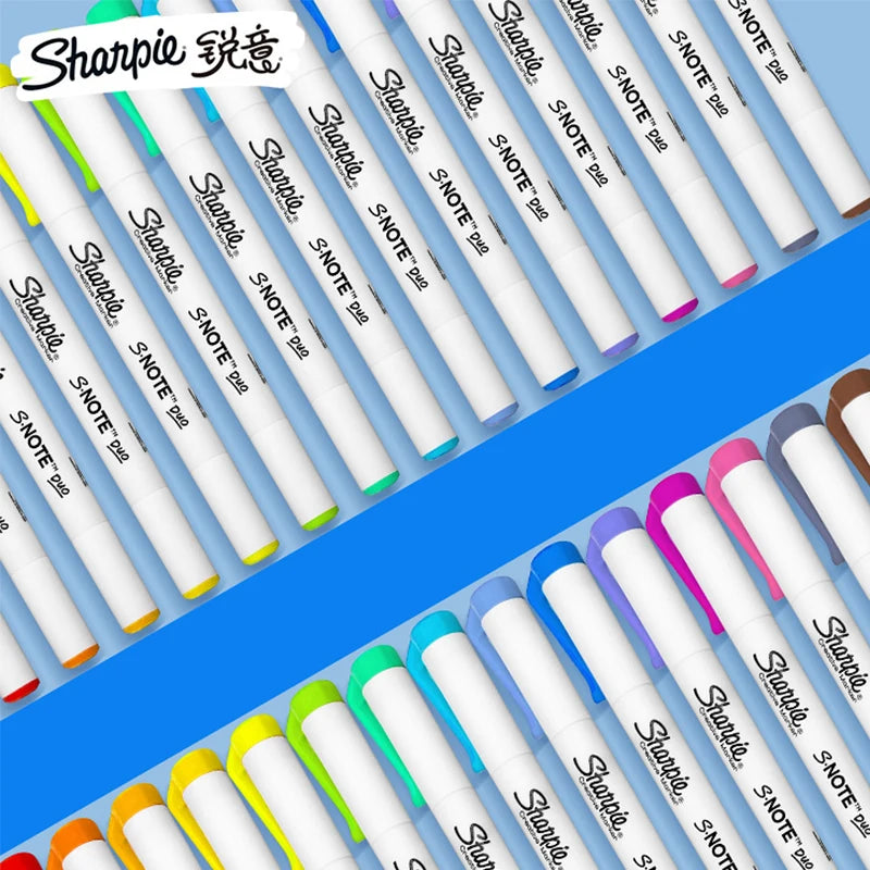Rotuladores Sharpie, pinceles, resaltador de doble cabezal individual, secado rápido, suministros de arte de pintura de alta capacidad, papelería escolar