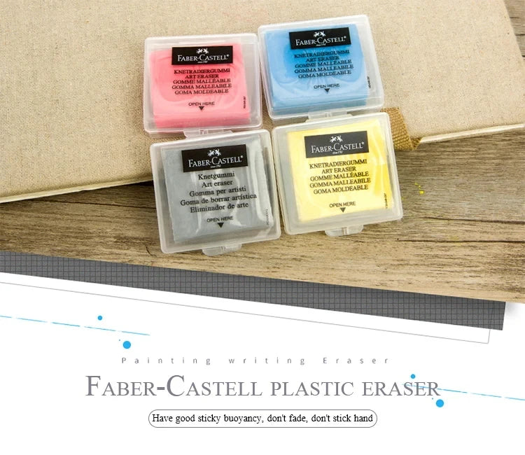Faber-Castell-goma de plasticidad, borrador de arte suave, toallita para resaltar, goma amasada para arte, diseño de dibujo, papelería