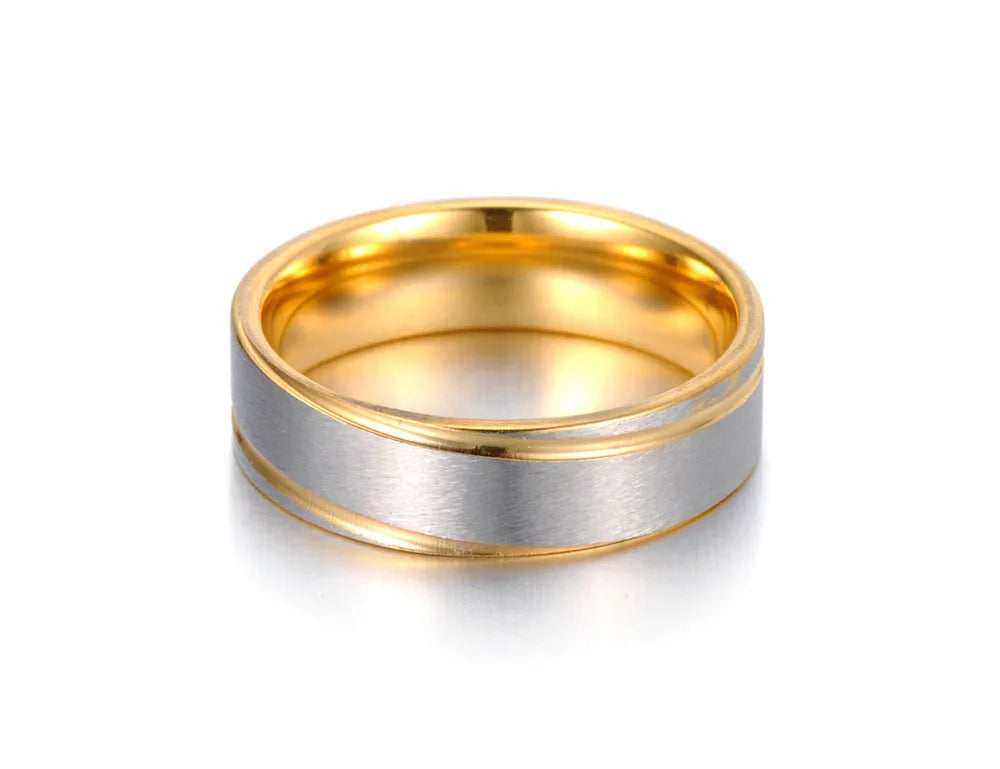 Lokaer-anillos de acero inoxidable para mujer y niña, sortija de boda de aniversario cepillado esmerilado, joyería Anneau R19038